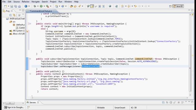 Publish/Subscribe JMS chat application - Tutorial running on JBoss server смотреть онлайн