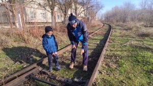 Железная дорога. Железнодорожная стрелка. На старой железной дороге