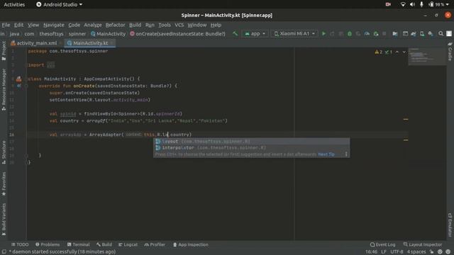 How To Use Spinner in android studio using kotlin in hindi смотреть онлайн