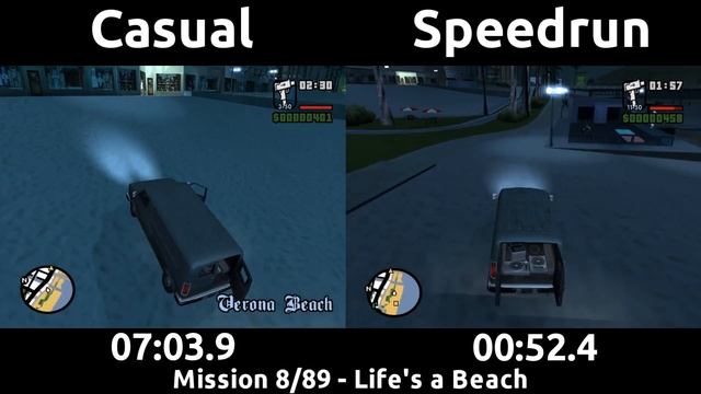 Casual VS Speedrun in GTA San Andreas #2 - Skipping Rockstar's Minigames смотреть онлайн