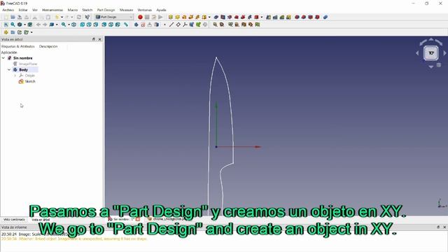 Cómo hacer un objeto con fotografía Freecad. Object from a photograph. смотреть онлайн