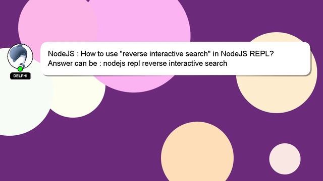 NodeJS : How to use "reverse interactive search" in NodeJS REPL? смотреть онлайн