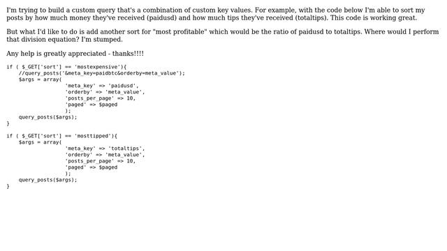 Wordpress: How to sort a custom wordpress query by combination of meta values? смотреть онлайн