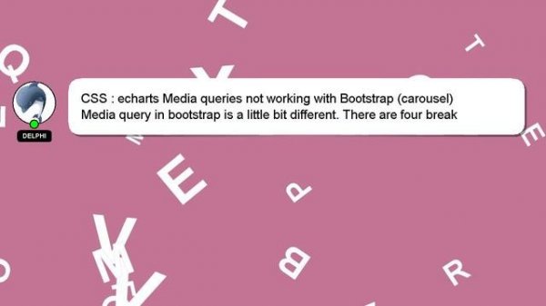 CSS : echarts Media queries not working with Bootstrap (carousel)