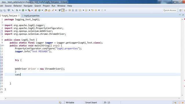 Lets add logs to your framework with Log4j. смотреть онлайн