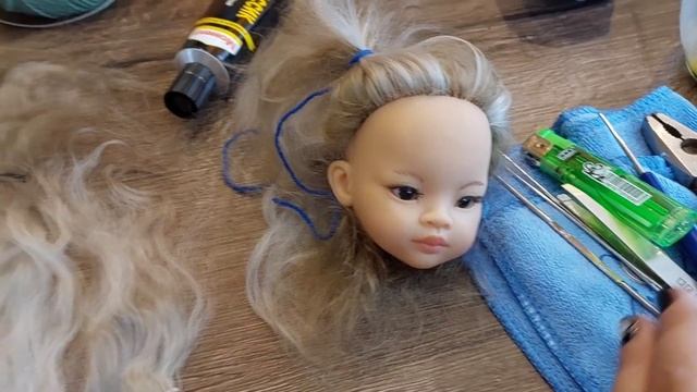 Перепрошивка волос у куклы Паола Рейна (не мастер класс) смотреть онлайн