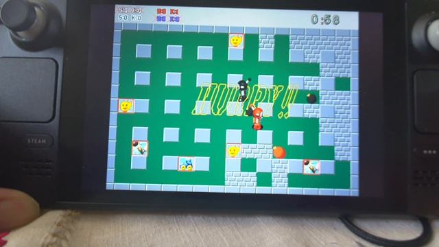Steam Deck running Atomic Bomberman смотреть онлайн