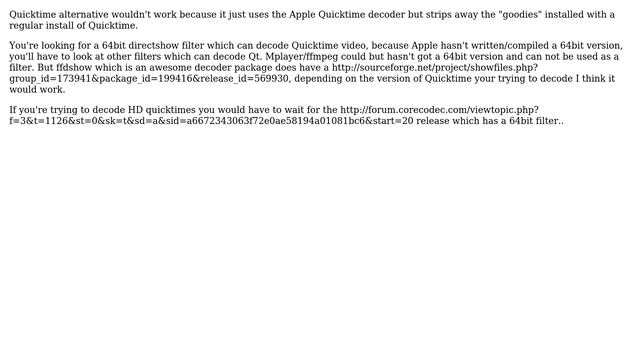 DevOps & SysAdmins: Is there any way to play quicktime mov files on Vista X64 natively смотреть онлайн