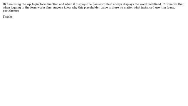 Wordpress: Using wp_login_form passowrd as undefined смотреть онлайн