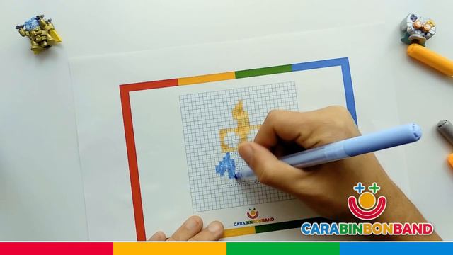 Dibujo de SUPERZINGS fácil - SUPERTHINGS para colorear - KID KAZOOM pixel art - By CARA BIN BON BAN смотреть онлайн