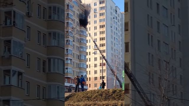 Пожар в 20-м микрорайоне Зеленограда смотреть онлайн