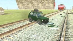 Эльдар вылазь! Поезд сбивает Уаз но это Ваз краш тест симулятор 2