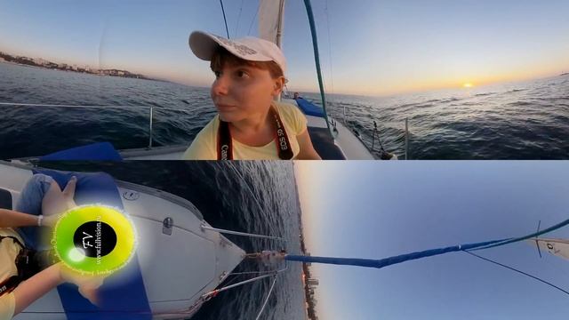 07 Путешествие на лодке в открытое Чёрное море - Как сложить парус - Сочи - 360 смотреть онлайн
