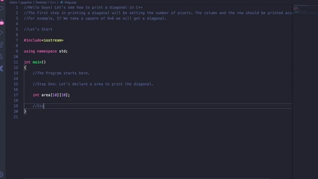 How to Print a Diagonal in C++ смотреть онлайн