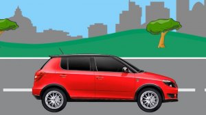 Маленький красный городской автомобильчик. пазл