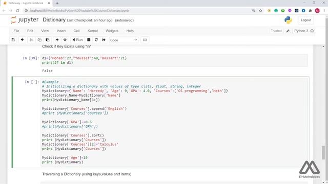 27- Dictionary Part-2 in Python (Arabic) смотреть онлайн