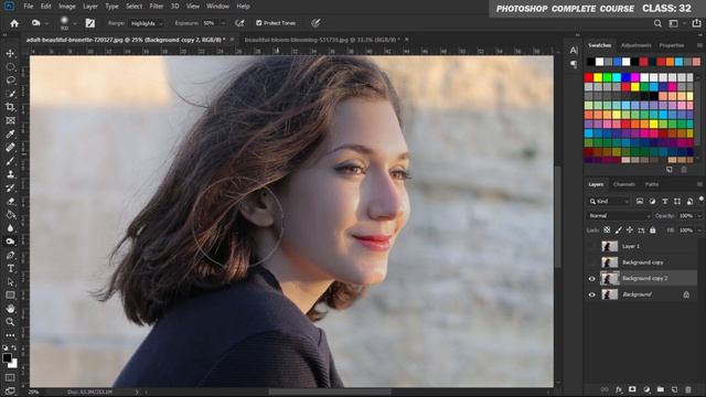 Dodge Tool, Burn Tool & Sponge Tool #32 Photoshop complete Course смотреть онлайн