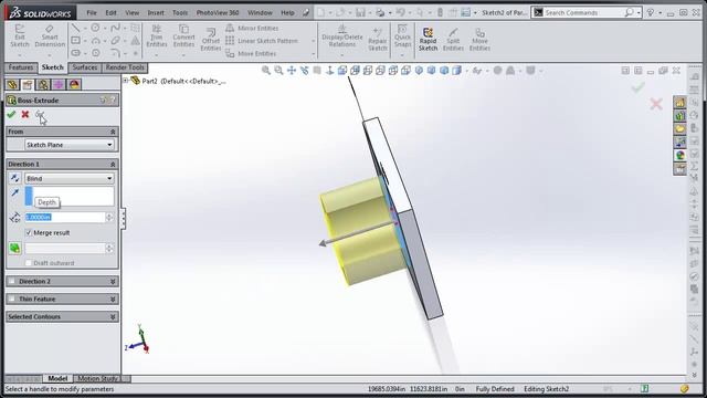 Change SolidWorks Sketch Plane Orientation смотреть онлайн