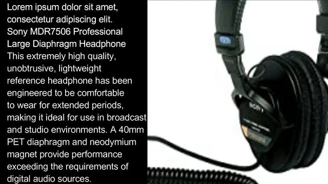 Sony | MDR7506 Professional Large Diaphragm Headphone смотреть онлайн