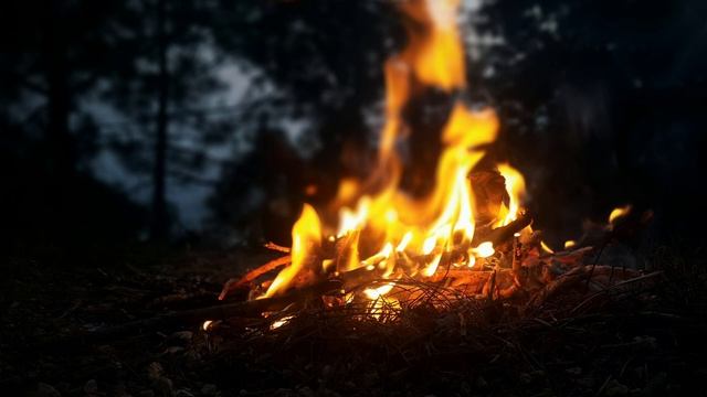 NIGHT CAMPFIRE • 10H Crackling Bonfire • Good night, sleep well! смотреть онлайн