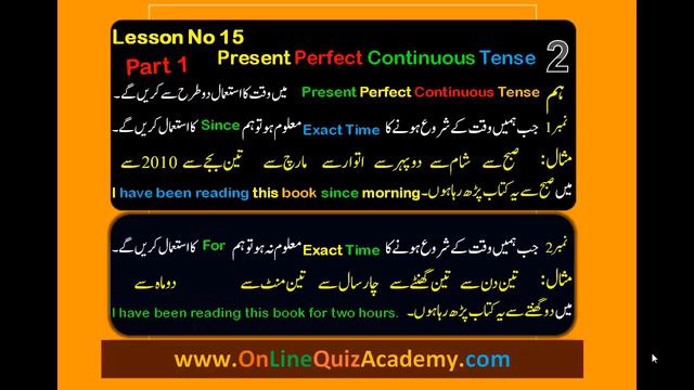 Present Perfect Continue Tense in Urdu:English Grammar Lesson No 15 смотреть онлайн