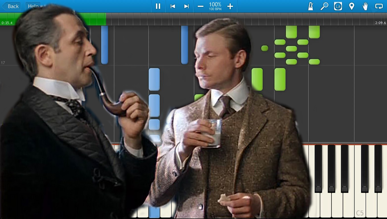 Мелодия Из Кинофильма Приключения Шерлока Холмса и Доктора Ватсона (на пианино Synthesia)