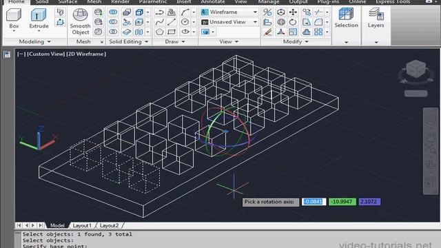 AutoCad 3d Modeling 28 ( 3D Rotate ) смотреть онлайн