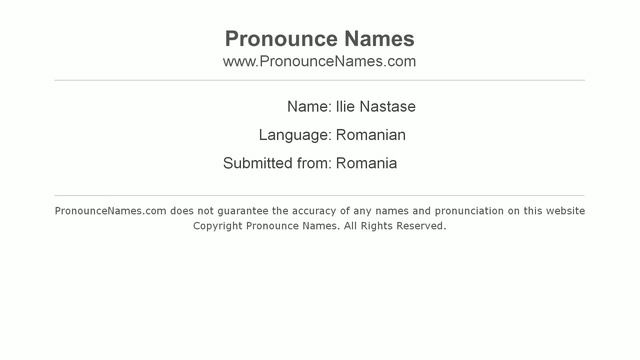 How to pronounce Ilie Nastase (Romanian/Romania) - PronounceNames.com смотреть онлайн