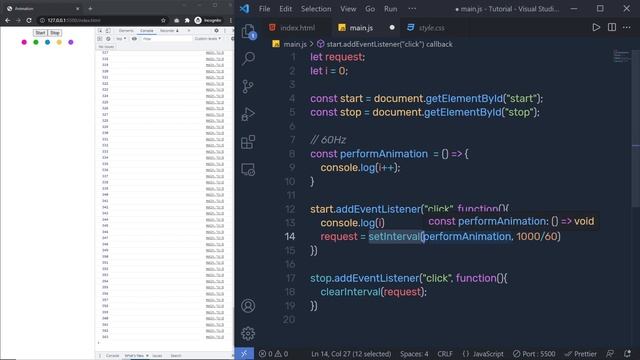 Working with requestAnimationFrame() Method For Animations смотреть онлайн