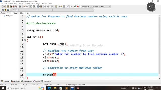 Write C++ Program to find maximum number using switch case смотреть онлайн
