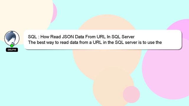SQL : How Read JSON Data From URL In SQL Server смотреть онлайн
