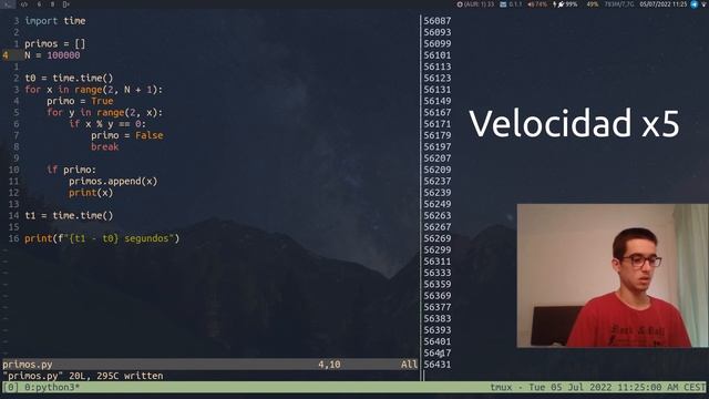 Generando números primos en Python (de lento a rápido) смотреть онлайн