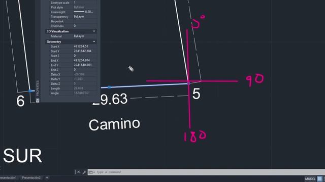 [AutoCAD] Cómo saber el Rumbo o Azimut de una línea смотреть онлайн
