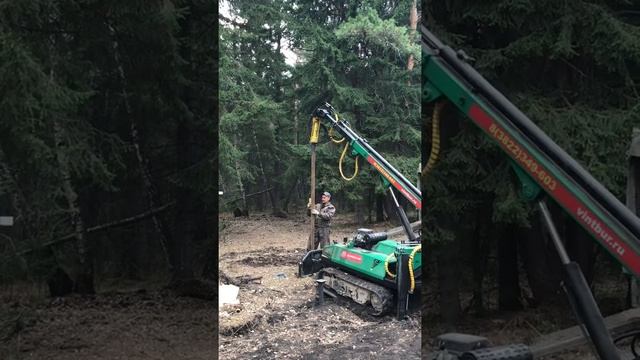 Установка столбов для заборов ограждений способом вибропогружением цельных труб до 4,5 метров смотреть онлайн