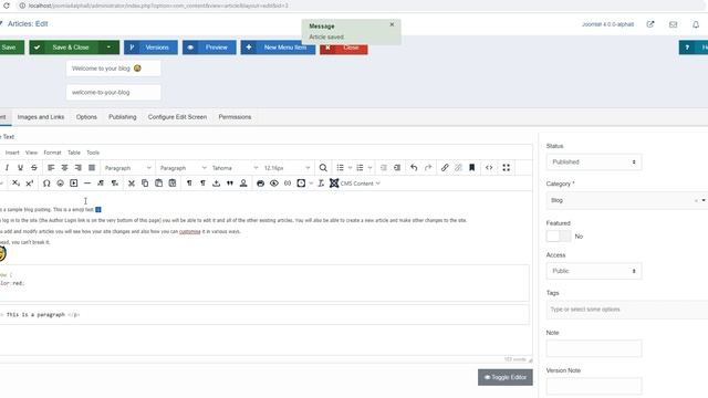 Joomla 4 Alpha 8 - New Editor Overview смотреть онлайн
