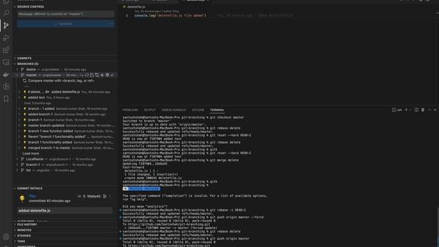 Delete last commit using git rebase смотреть онлайн