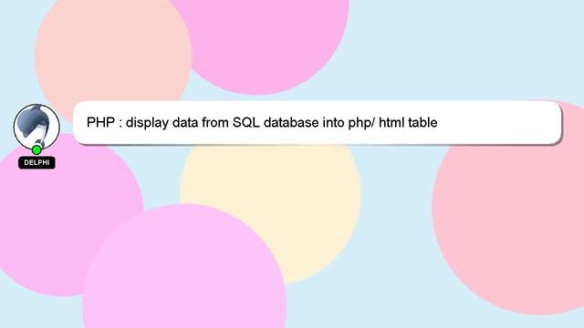 PHP : display data from SQL database into php/ html table смотреть онлайн