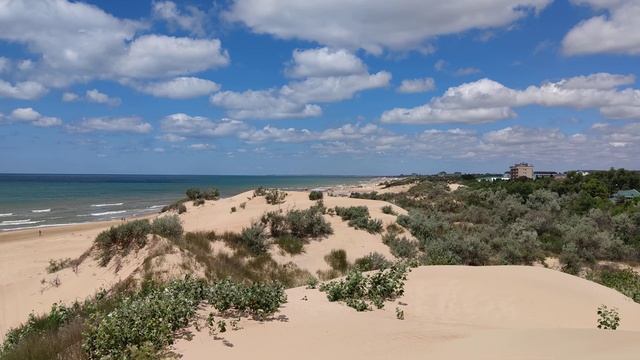 Анапа Пляж в Джемете. Панорама. Лучший пляж черного моря. смотреть онлайн