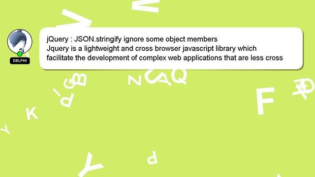 jQuery : JSON.stringify ignore some object members смотреть онлайн