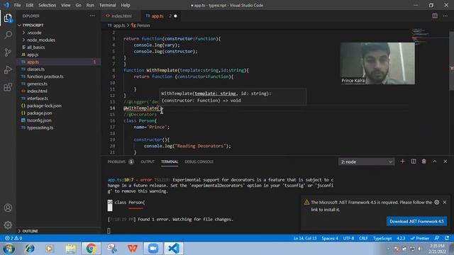 Adding Multiple decorator, type of decorator- property decorator, access decorator -1 смотреть онлайн