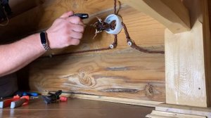 Ретро-проводка в деревянной бане.