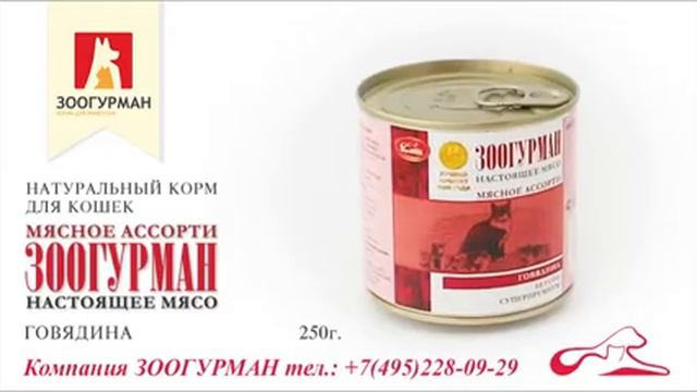 Мясное ассорти для кошек Говядина - Зоогурман смотреть онлайн