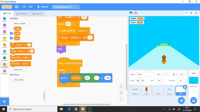 Endless 3D Running Game in Scratch | How to make a 3D Endless running game in scratch part 4 смотреть онлайн