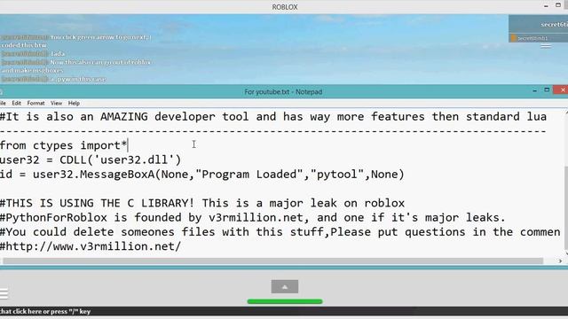 Python for roblox exploit 2/28/15 Run python and lua in roblox! смотреть онлайн