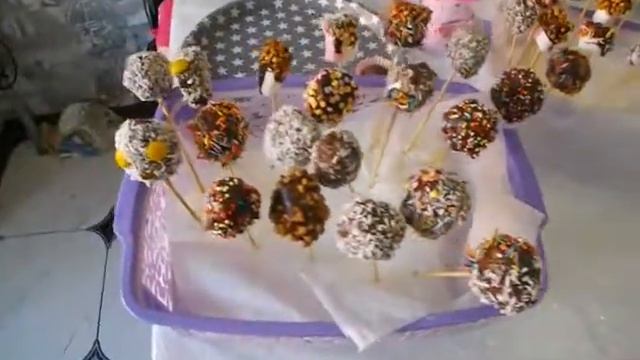 РЕЦЕПТ #КейкПопс (#Cakepops)Шарики из бисквита на палочке ) Marshmallows в шоколаде