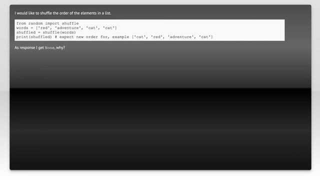 How to shuffle the order in a list? смотреть онлайн