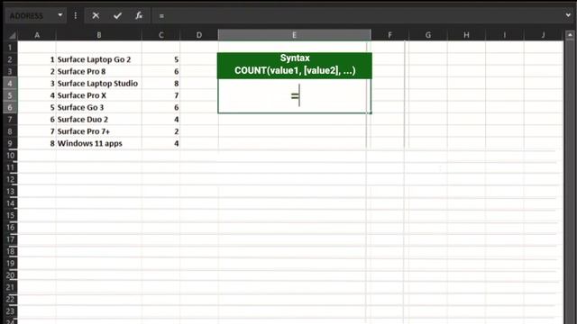 COUNT FUNCTION | How to use COUNT formula in Ms Excel | DocsEazy Tutorials смотреть онлайн