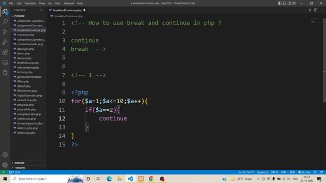 #24 How to use break and continue in php ? Use of break and continue смотреть онлайн