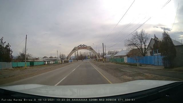 Тараз, автопрогулка за линию - Гродиково назад по ул Абая (Dzhambul- Taraz)