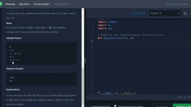 33 - Angry Professor | Implementation | Hackerrank Solution | Python смотреть онлайн
